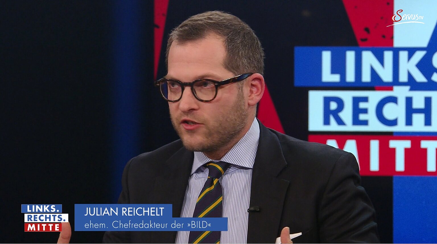  – Julian Reichelt bei "Servus TV". Screenshot: DJV.