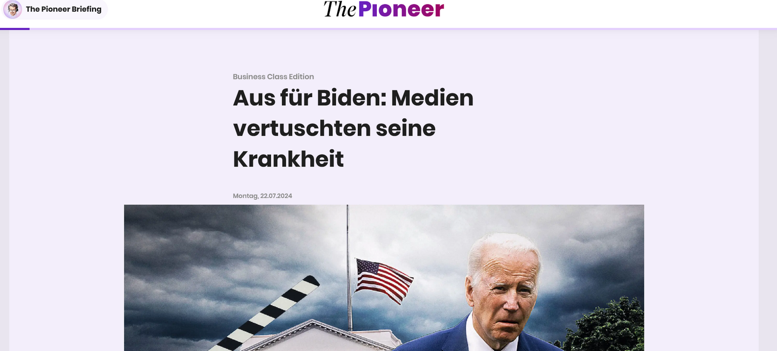 – "Pioneer"-Schlagzeile. Screenshot: DJV