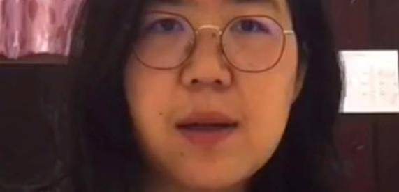 – Zhang Zhan: frei, aber unter Überwachung. Screenshot: Tagesschau