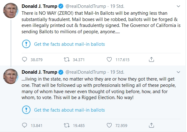  – Tweets von Donald Trump (Quelle: Twitter)