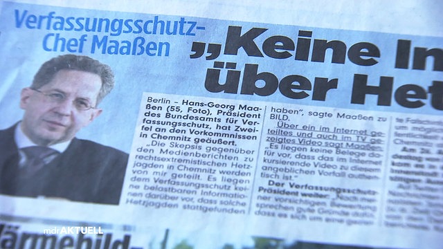  – Maaßen bestritt in der "Bild" Hetzjagden. Foto: MDR