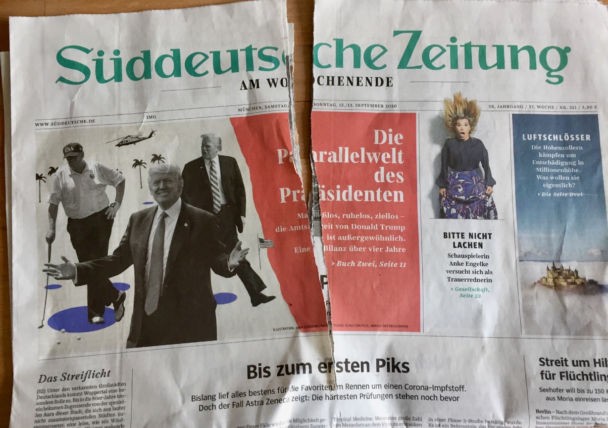 SZ-Wochenend-Ausgabe vom 12./13. September 2020 – Sparpläne der SWMH sind eine Gefahr für das anerkannt hohe journalistische Niveau der „SZ“