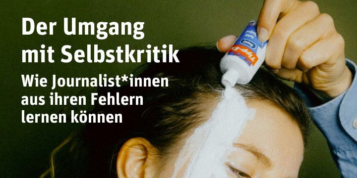 Junge Frau schüttet sich Tipp-Ex über die rechte Stirnseite – 